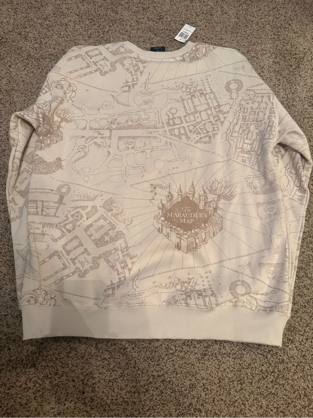 Harry Potter Cream Crewneck Sweatshirt with Red 